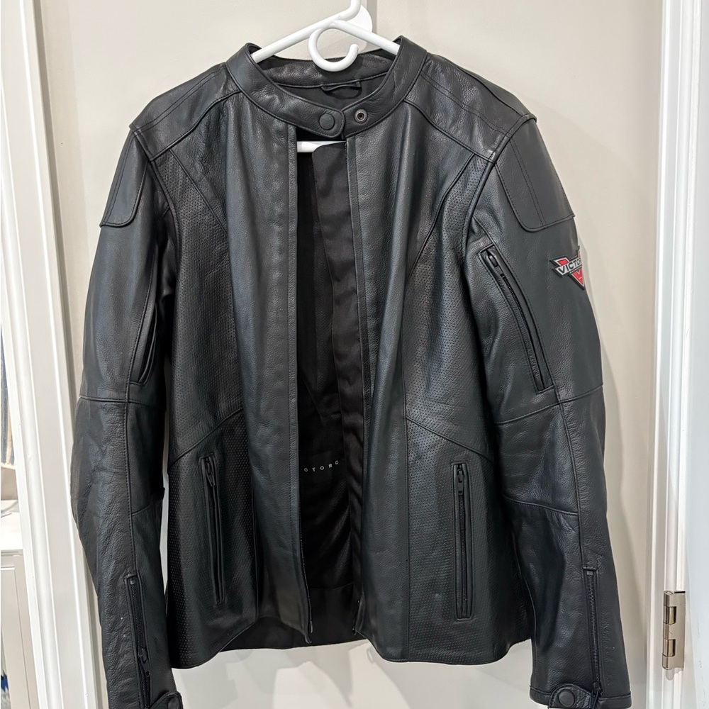 Victory Motorcycle Black Leather Jacket